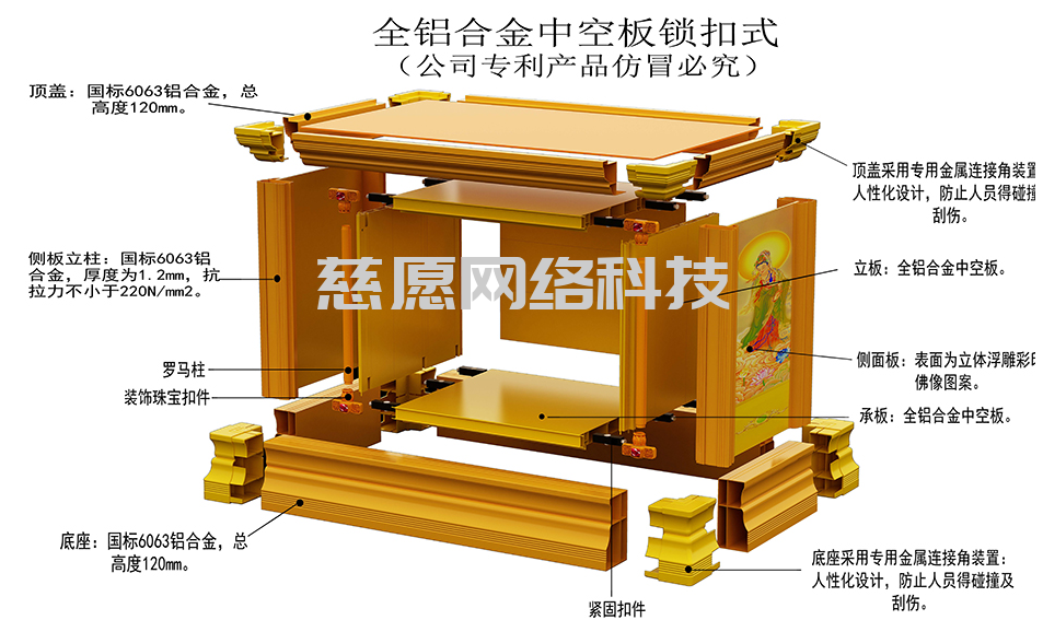 鋁合金骨灰架的組合架構(gòu)